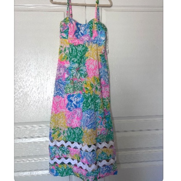 Lilly Pulitzer Dresses & Skirts - Lilly Pulitzer Haliey Midi Dress – Bright Delight Patch (Size 0)